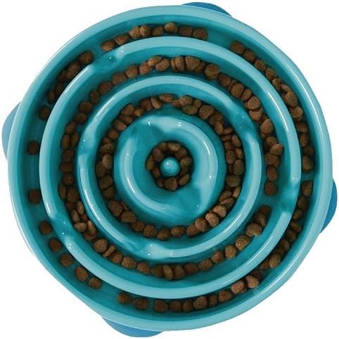 Outward Hound Fun Feeder Slo Bowl – Large 4‑Cup Capacity,Slow Feeding,Medium to Large Dogs,Non‑Slip,Orange,Swirl Pattern,(Pack of 6)