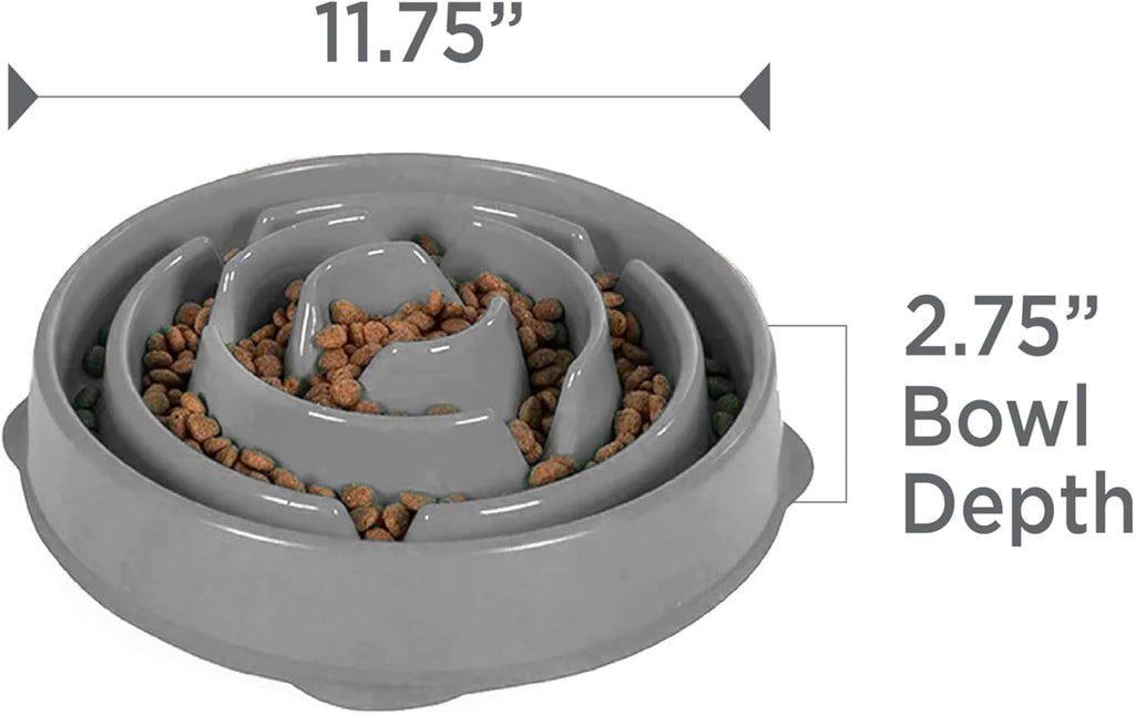 Outward Hound Fun Feeder Slo Bowl – Large 4‑Cup Capacity,Slow Feeding,Medium to Large Dogs,Non‑Slip,Orange,Swirl Pattern,(Pack of 6)