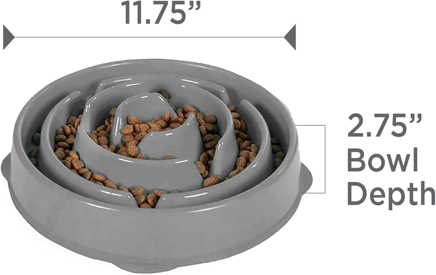 Outward Hound Fun Feeder Slo Bowl – Large 4‑Cup Capacity,Slow Feeding,Medium to Large Dogs,Non‑Slip,Orange,Swirl Pattern,(Pack of 6)