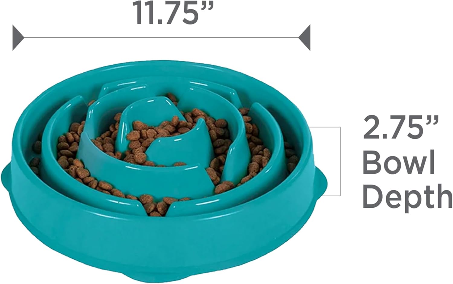 Outward Hound Fun Feeder Slo Bowl – Large 4‑Cup Capacity,Slow Feeding,Medium to Large Dogs,Non‑Slip,Orange,Swirl Pattern,(Pack of 6)