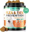 Carmelie Flea and Tick Prevention for Dogs Chewables - 200 Soft Chews Natural Dog Flea and Tick Chewables, Oral Flea Supplement for Dogs, Puppy Flea Support - All Breeds & Ages - Chicken Flavor