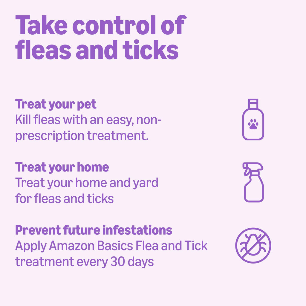 Amazon Basics Flea and Tick Topical Treatment and Prevention for Large Dogs (45-88 lbs), Fast Acting and Long Lasting, Tick Prevention, 6 Count, Packaging May Vary