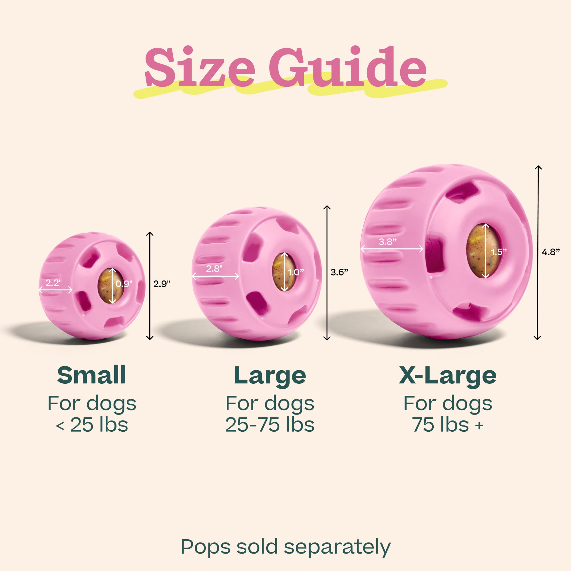WOOF Pupsicle - Long-Lasting Interactive Dog Ball Toy to Keep Your Pup Busy and Distracted - Safe for Dogs - Low-Mess Design - Dog Toys for Small Dogs 10-25 lbs