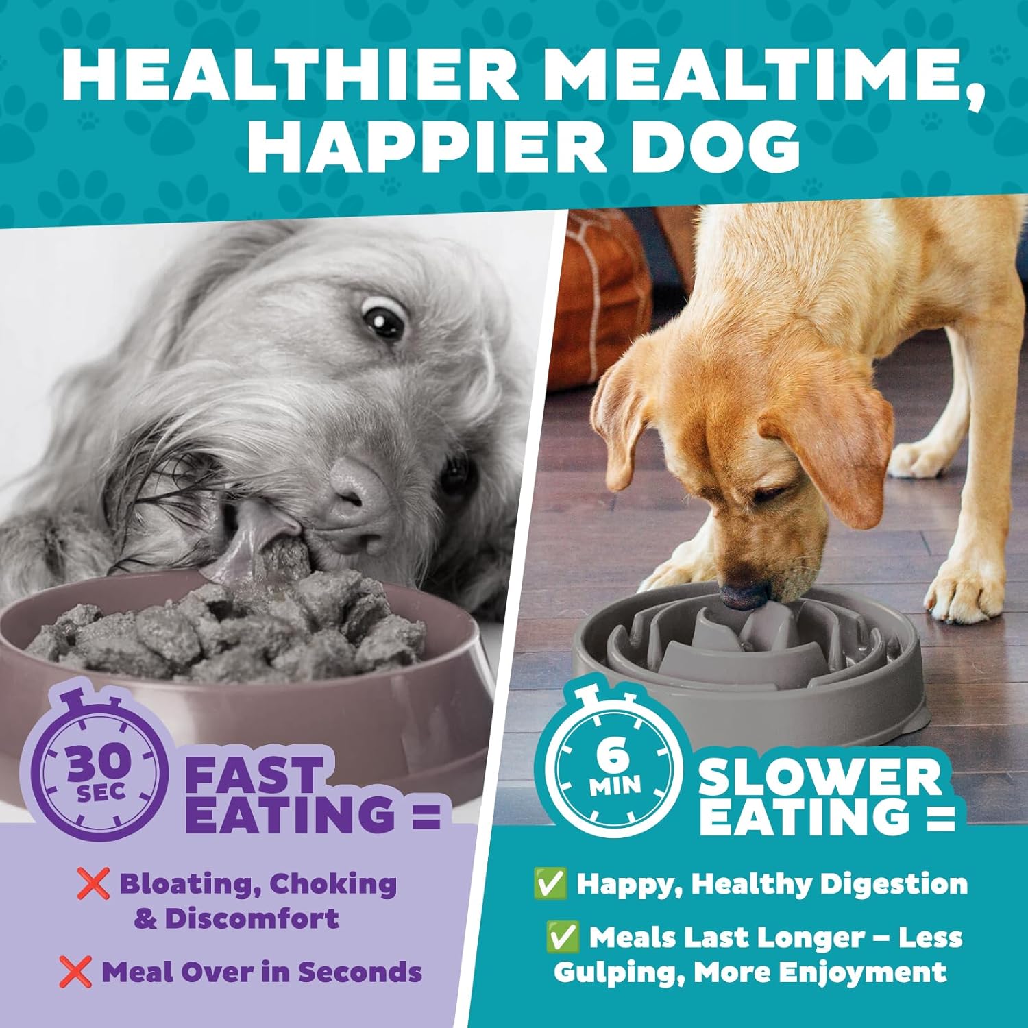 Outward Hound Fun Feeder Slo Bowl – Large 4‑Cup Capacity,Slow Feeding,Medium to Large Dogs,Non‑Slip,Orange,Swirl Pattern,(Pack of 6)