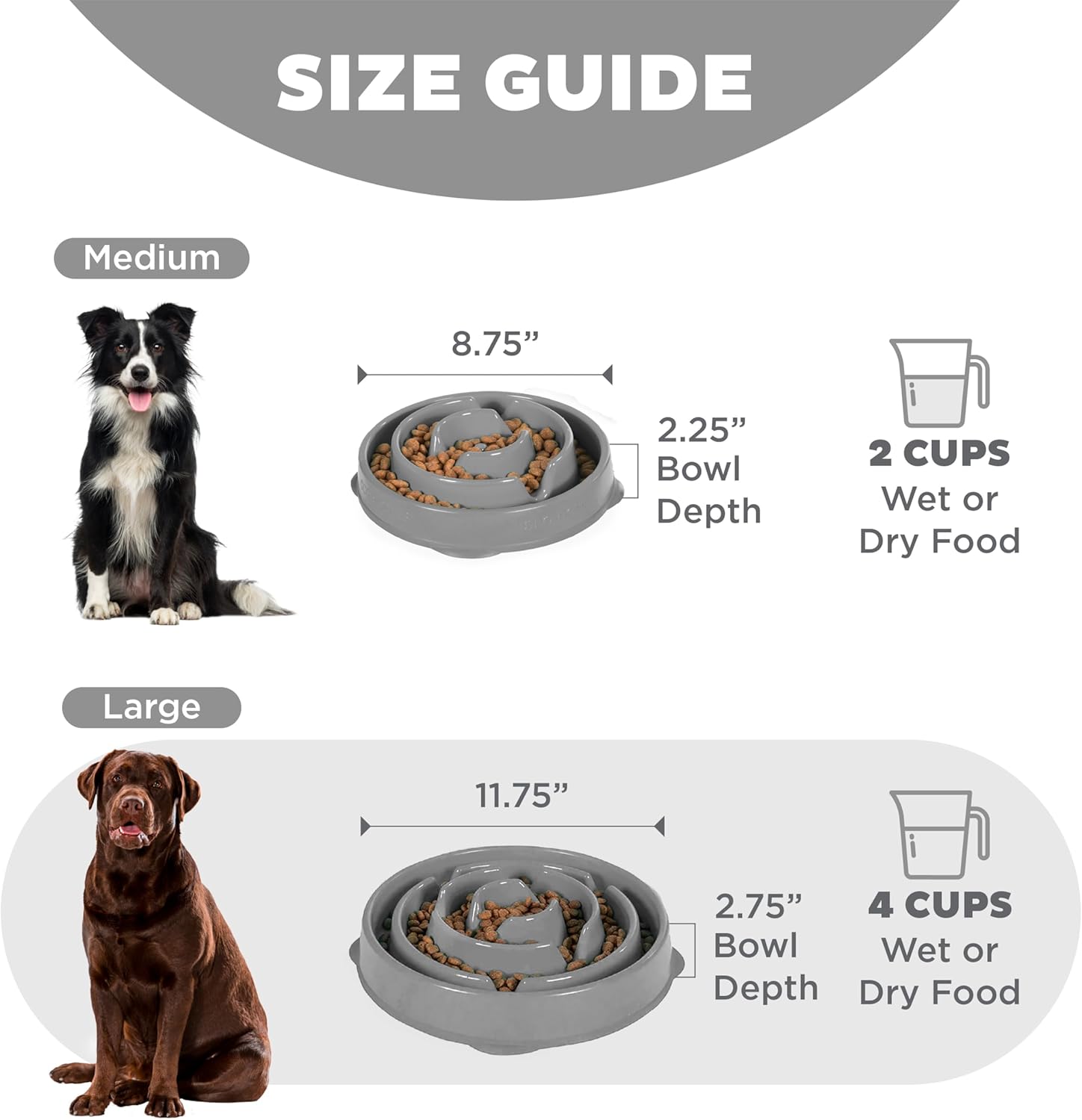Outward Hound Fun Feeder Slo Bowl – Large 4‑Cup Capacity,Slow Feeding,Medium to Large Dogs,Non‑Slip,Orange,Swirl Pattern,(Pack of 6)
