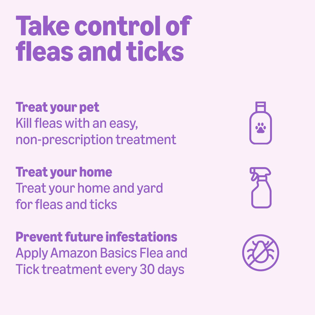 Amazon Basics Flea and Tick Topical Treatment and Prevention for Large Dogs (45-88 lbs), Fast Acting and Long Lasting, Tick Prevention, 6 Count, Packaging May Vary