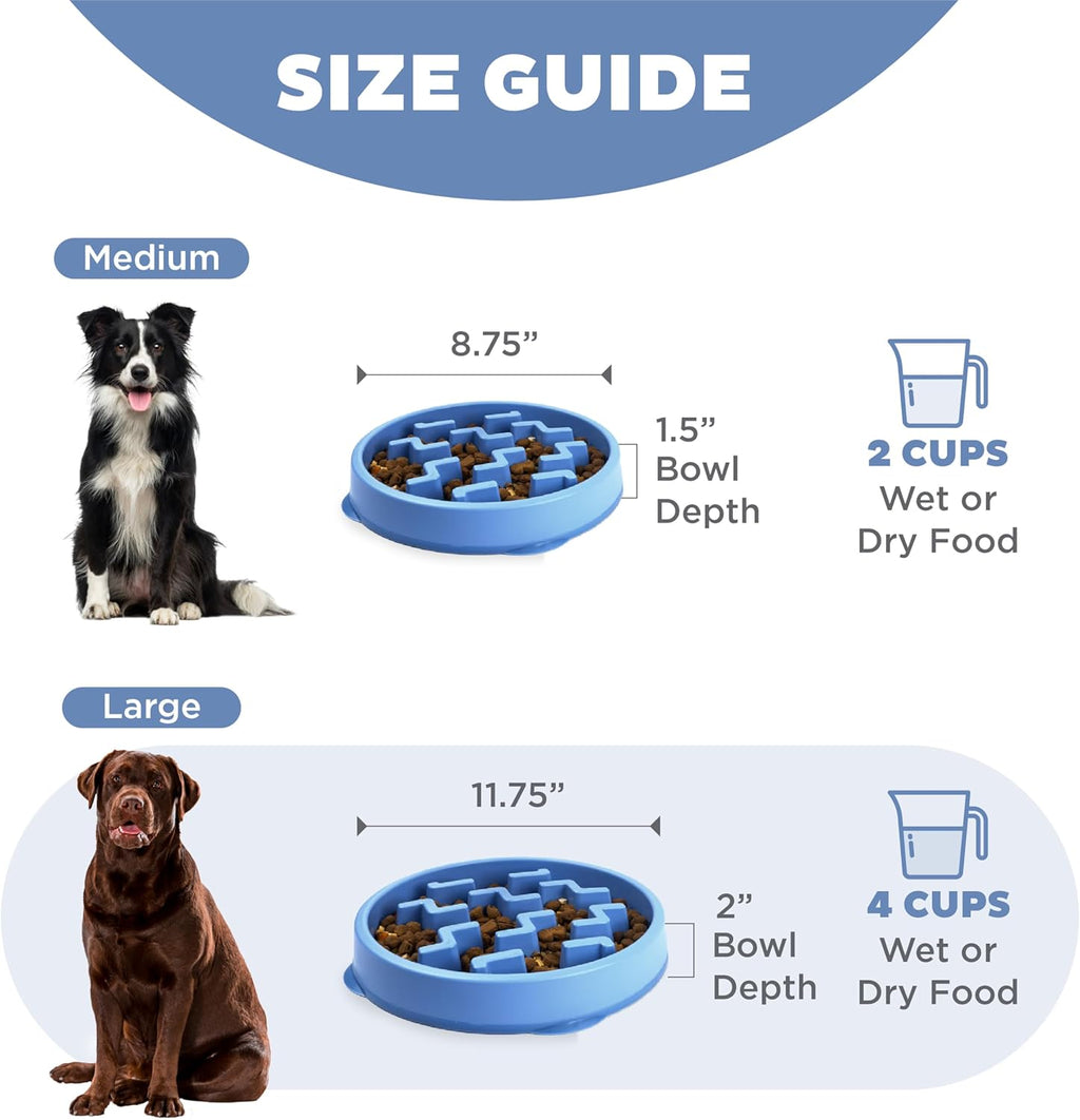 Outward Hound Fun Feeder Slo Bowl – Large 4‑Cup Capacity,Slow Feeding,Medium to Large Dogs,Non‑Slip,Orange,Swirl Pattern,(Pack of 6)