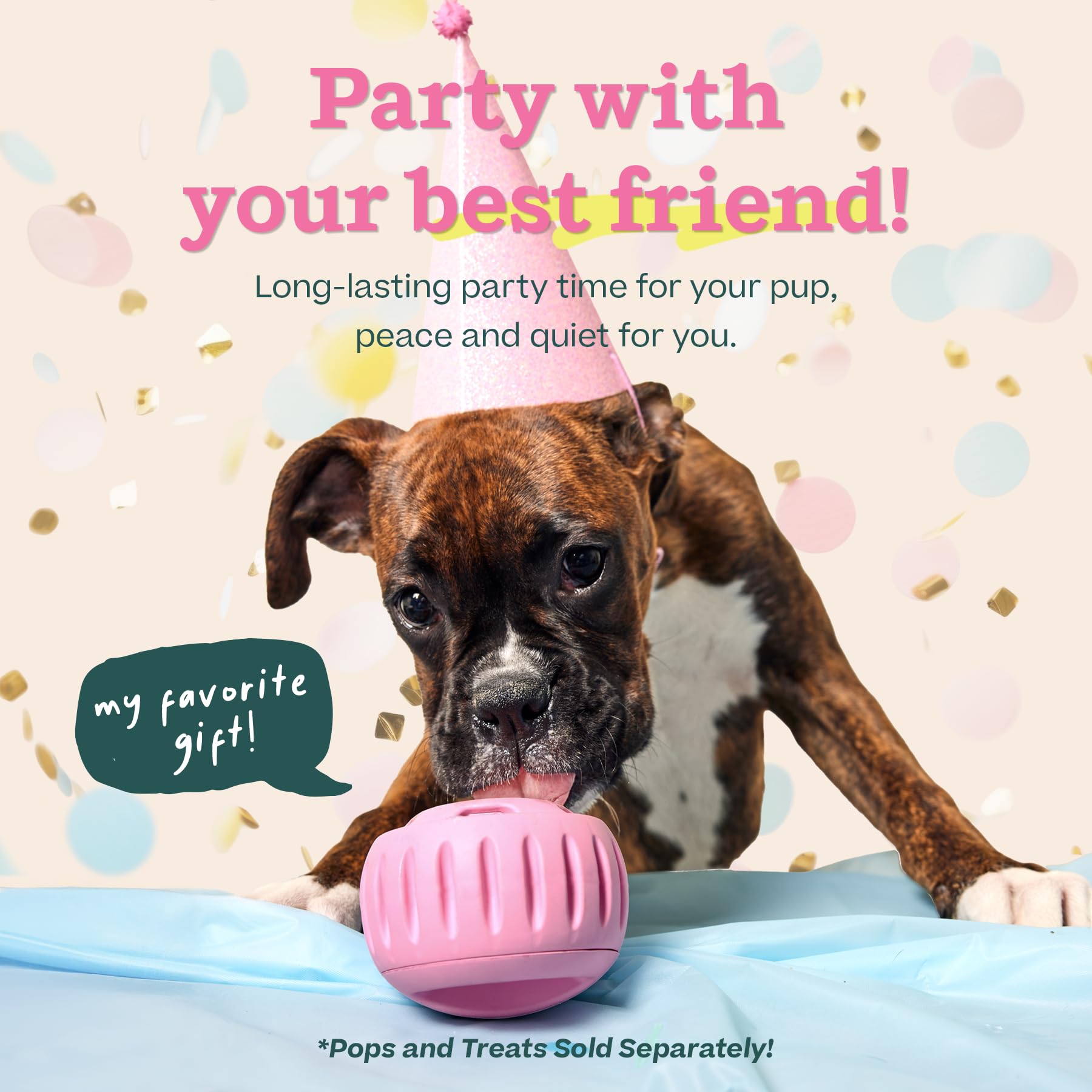 WOOF Pupsicle - Long-Lasting Interactive Dog Ball Toy to Keep Your Pup Busy and Distracted - Safe for Dogs - Low-Mess Design - Dog Toys for Small Dogs 10-25 lbs