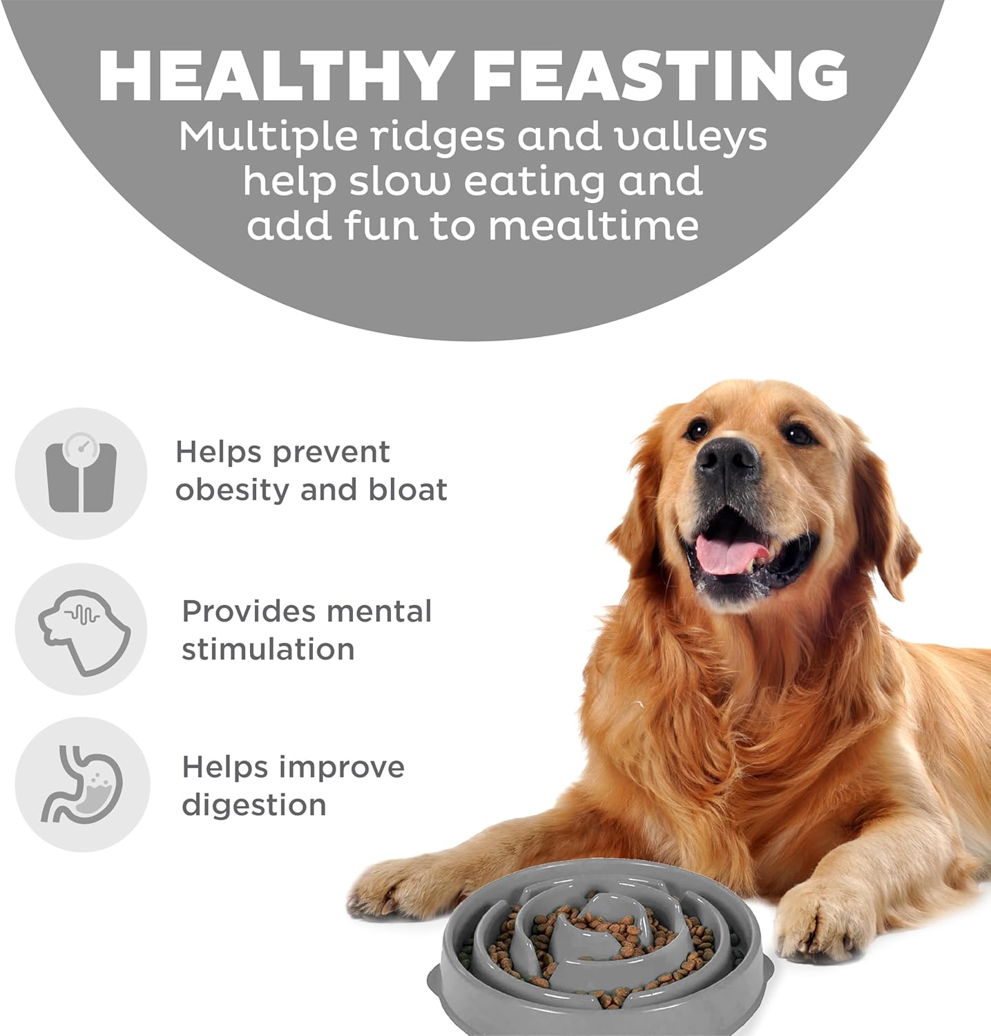 Outward Hound Fun Feeder Slo Bowl – Large 4‑Cup Capacity,Slow Feeding,Medium to Large Dogs,Non‑Slip,Orange,Swirl Pattern,(Pack of 6)