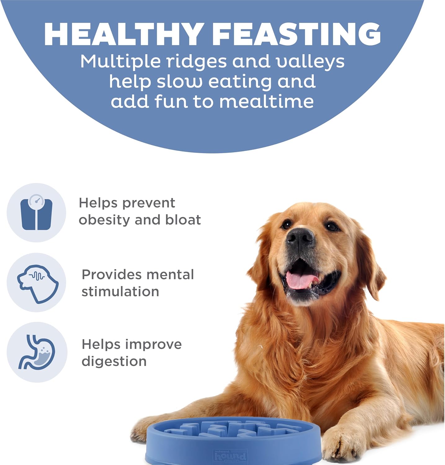 Outward Hound Fun Feeder Slo Bowl – Large 4‑Cup Capacity,Slow Feeding,Medium to Large Dogs,Non‑Slip,Orange,Swirl Pattern,(Pack of 6)