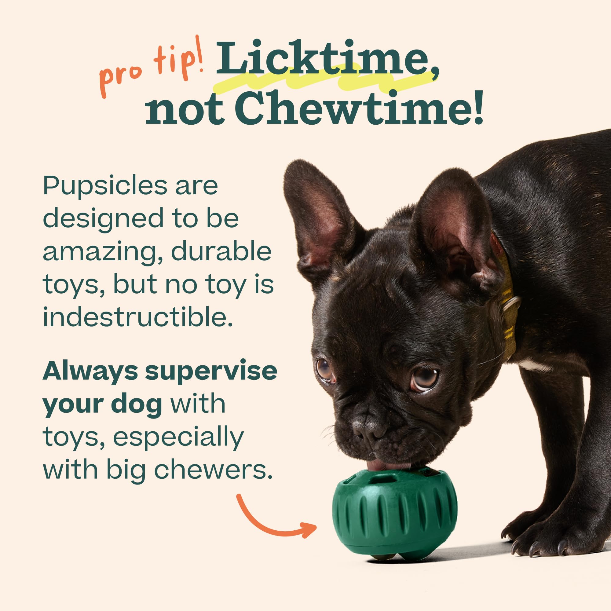 WOOF Pupsicle - Long-Lasting Interactive Dog Ball Toy to Keep Your Pup Busy and Distracted - Safe for Dogs - Low-Mess Design - Dog Toys for Small Dogs 10-25 lbs