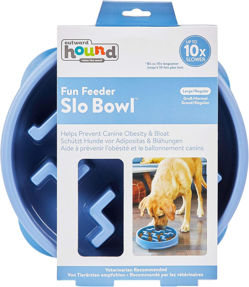 Outward Hound Fun Feeder Slo Bowl – Large 4‑Cup Capacity,Slow Feeding,Medium to Large Dogs,Non‑Slip,Orange,Swirl Pattern,(Pack of 6)