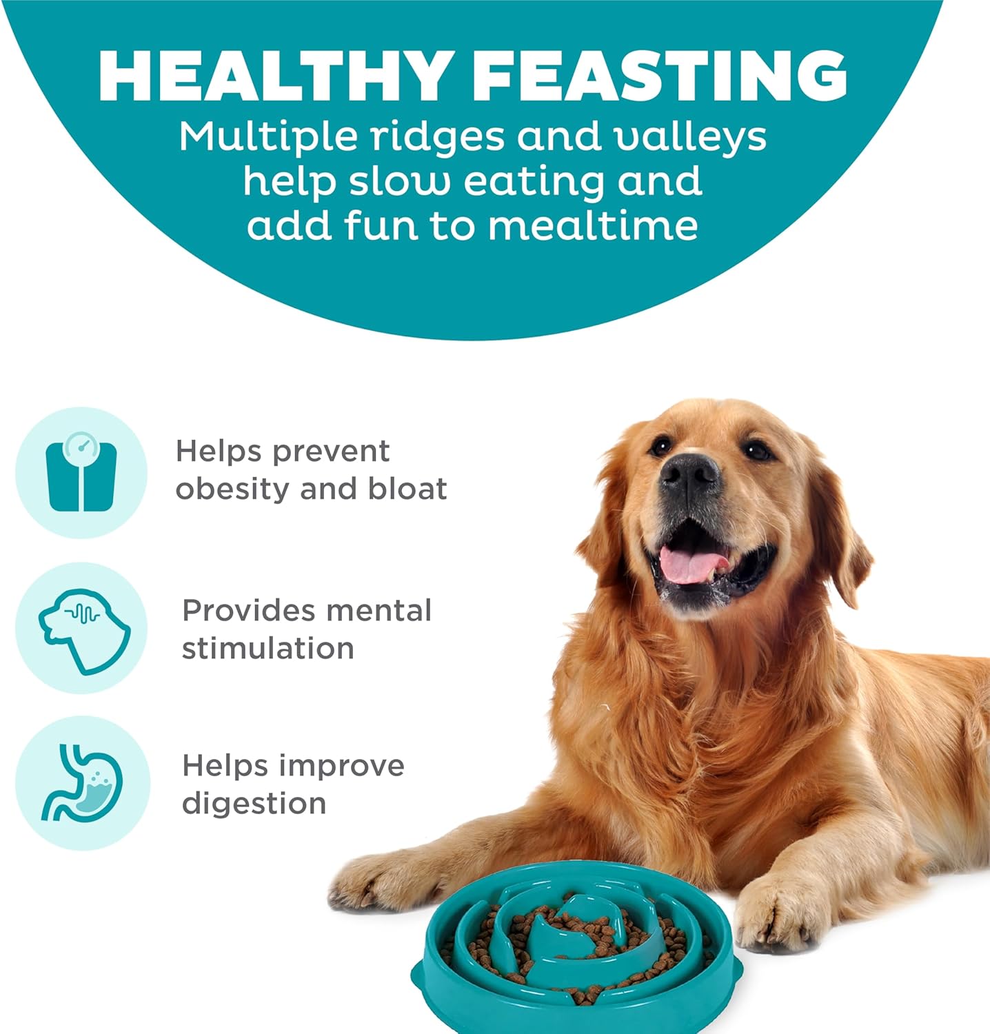 Outward Hound Fun Feeder Slo Bowl – Large 4‑Cup Capacity,Slow Feeding,Medium to Large Dogs,Non‑Slip,Orange,Swirl Pattern,(Pack of 6)
