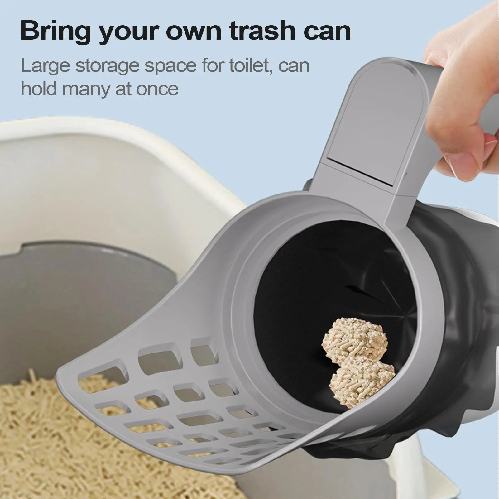 Cat Litter Scooper Cat Litter Scooper with Holder Poop Shovel Large Capacity Portable Pet Supplies Trash Can for Men Women Home