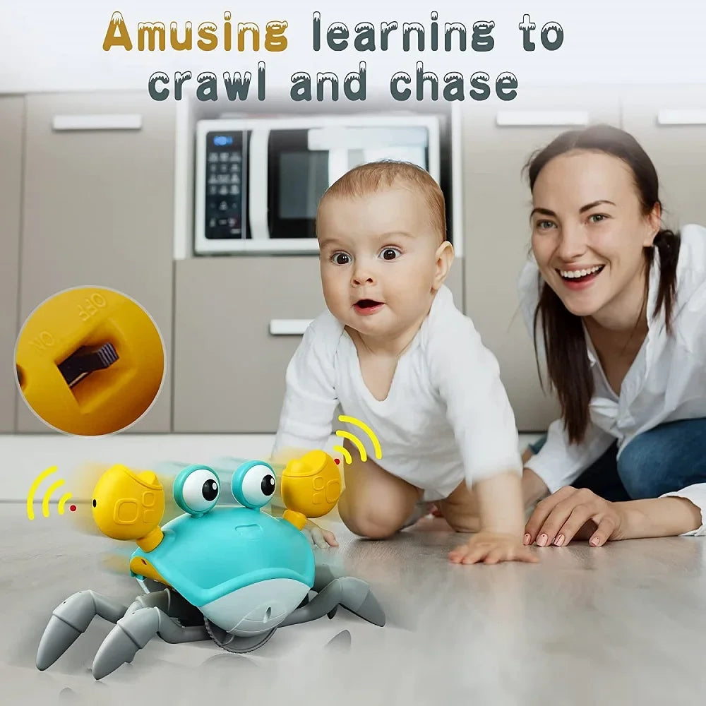 Dancing Crab Run Away Toy for Babies Crawling Interactive Escape Crabs kids electronic toys Birthday Christmas Gift No Battery
