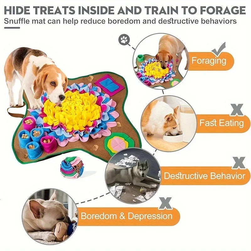 Pet Sniffing Training Mat Blanket Eco-friendlyTraining Mat Dogs Cats Educational Stress Relief Bite Resistant Slow Food Pets