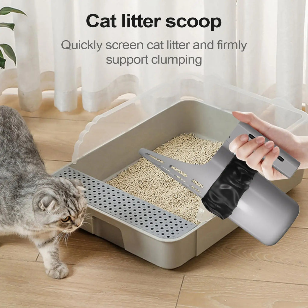 Cat Litter Scooper Cat Litter Scooper with Holder Poop Shovel Large Capacity Portable Pet Supplies Trash Can for Men Women Home
