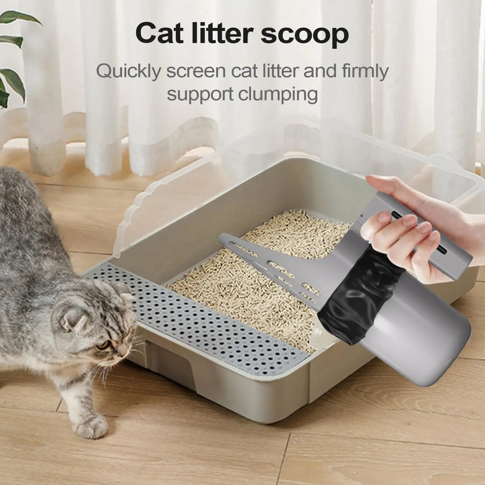 Cat Litter Scooper Cat Litter Scooper with Holder Poop Shovel Large Capacity Portable Pet Supplies Trash Can for Men Women Home