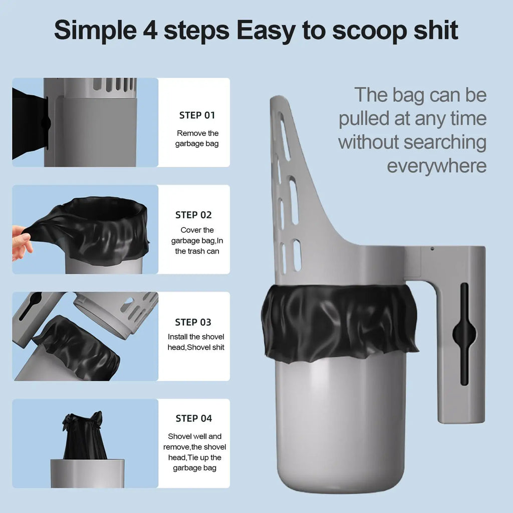 Cat Litter Scooper Cat Litter Scooper with Holder Poop Shovel Large Capacity Portable Pet Supplies Trash Can for Men Women Home