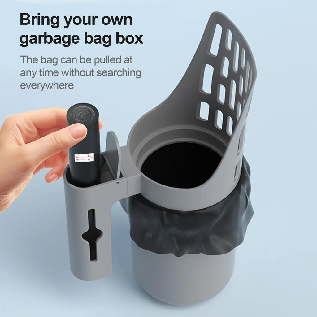 Cat Litter Scooper Cat Litter Scooper with Holder Poop Shovel Large Capacity Portable Pet Supplies Trash Can for Men Women Home