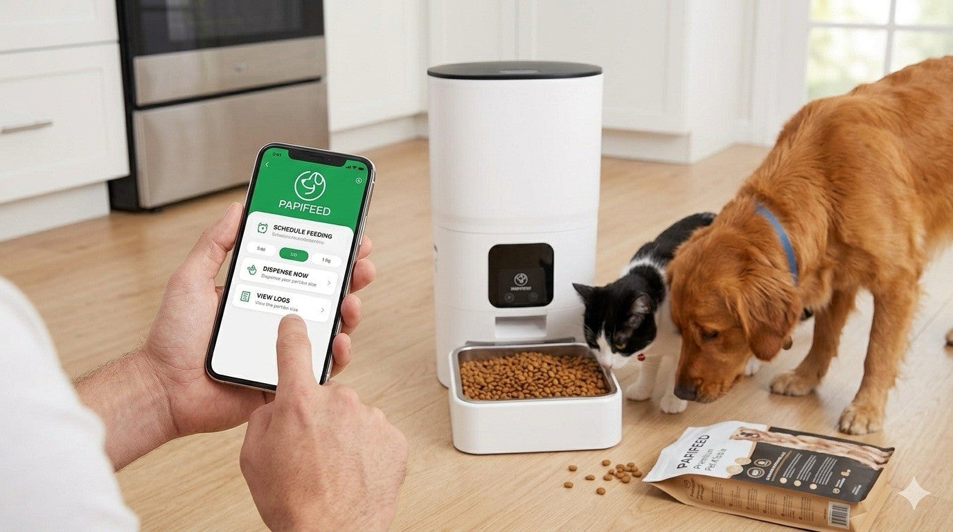 Large 6L SMART Automatic pet Feeder  & Stainless Steel Bowl - WIFI , Dog & Cat