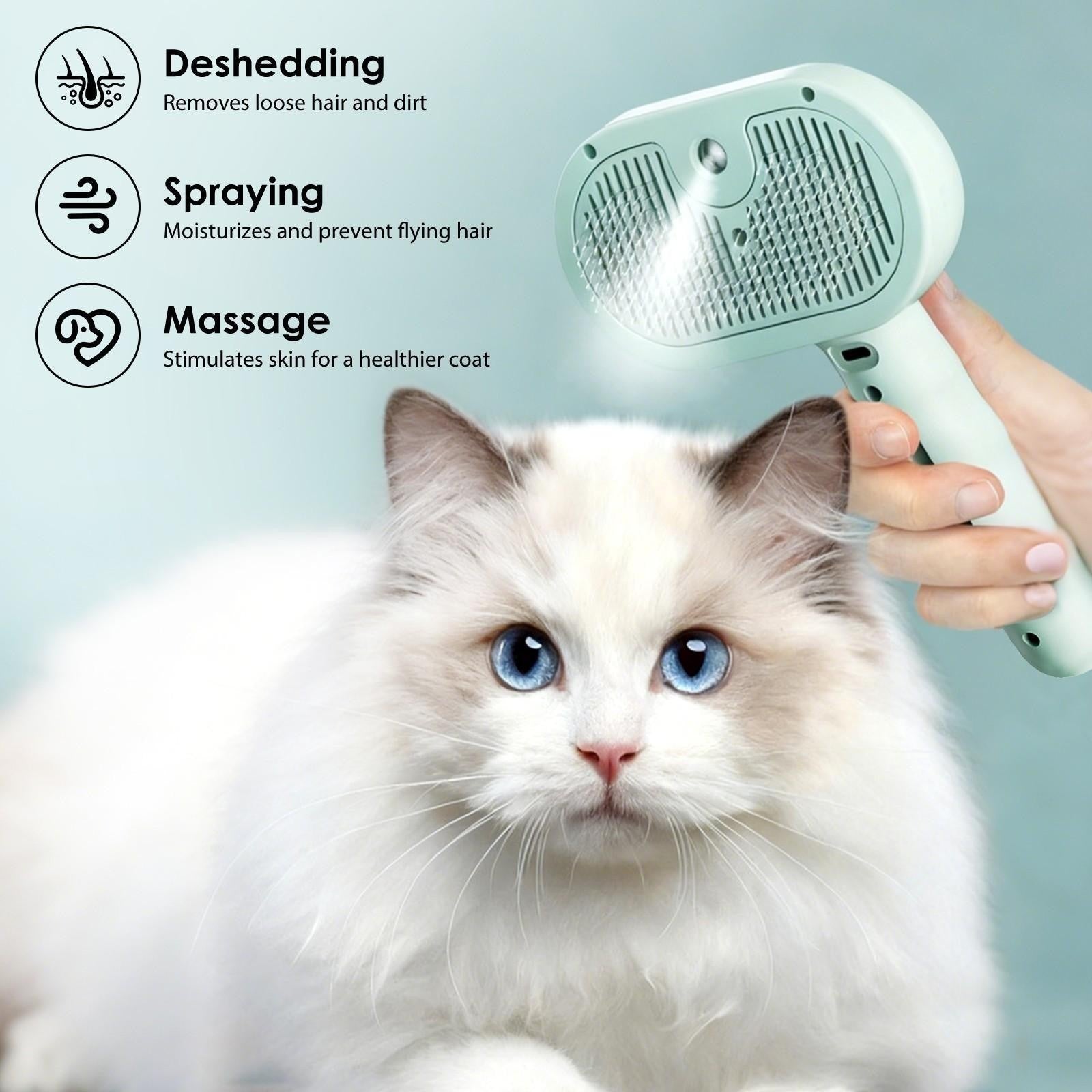 Pets Hair Grooming Massage Deshedding Cleaning Brush & Hair Remover Dog Cat Comb