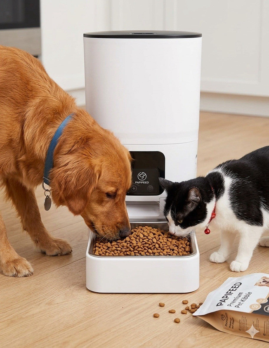 Large 6L SMART Automatic pet Feeder  & Stainless Steel Bowl - WIFI , Dog & Cat