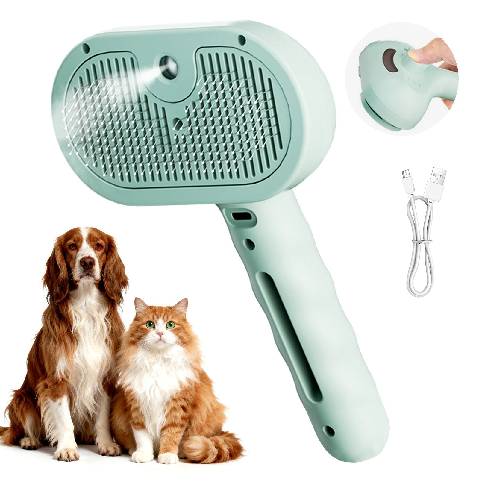 Pets Hair Grooming Massage Deshedding Cleaning Brush & Hair Remover Dog Cat Comb