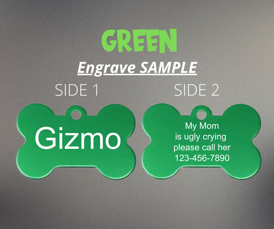 LASER ENGRAVED PERSONALIZED PET TAG ID DOG CAT NAME TAGS DOUBLE SIDE